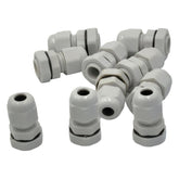 10 Pack IP68 PG7 White Nylon Cable Gland 3-6.5mm Cable Range - Twin Eagle Imports
