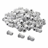 100 Pack IP68 PG9 White Nylon Cable Gland 4-8mm Cable Range - Twin Eagle Imports