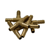 5pc 1/4" Three Way Brass Hose Barb Tee H12 Grab Kit