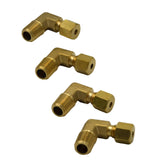 4pc Brass Compression Union 90° Male Female Elbow (T1/8xM1/8)