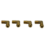 4pc Brass Compression Union 90° Male Female Elbow (T1/4xM1/4)