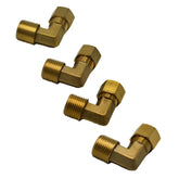 4pc Brass Compression Union 90° Male Female Elbow (T3/8xM3/8) | DOT