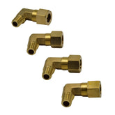 DOT Brass Connector 4pc Brass Compression Union 90° Male Female Elbow (T3/8xM1/8)