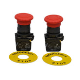 Mushroom head pushbutton Emergency Stop NC NO Switch Electrical 12V 24V TB5-AS545 - Twin Eagle Imports