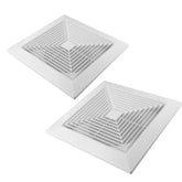 Twin Pack Ductsure 200mm Port Square Ceiling Diffuser With Adaptor Plate - Twin Eagle Imports