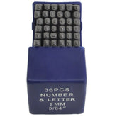2mm Letter and Number Stamp Punch 36 Piece - Twin Eagle Imports