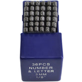 3mm Letter and Number Stamp Punch 36 Piece - Twin Eagle Imports
