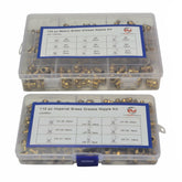 Twin Eagle Imports Grab Kits 250 Piece Metric Imperial Brass Grease Nipple Combo Grab Kit Assortment