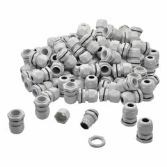 100 Pack IP68 PG11 White Nylon Cable Gland 5-10mm Cable Range - Twin Eagle Imports