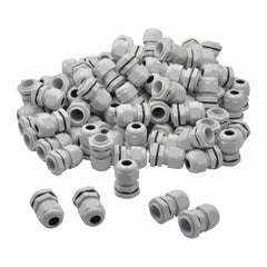 100 Pack IP68 PG11 White Nylon Cable Gland 5-10mm Cable Range - Twin Eagle Imports