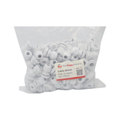 100 Pack IP68 PG9 White Nylon Cable Gland 4-8mm Cable Range - Twin Eagle Imports