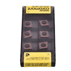 10pc Sandvik Coromant CCMT 09 T3 04-MM 1125 Turning Insert (Suitable for Stainless Steel, Medium Chipbreaker) - Twin Eagle Imports