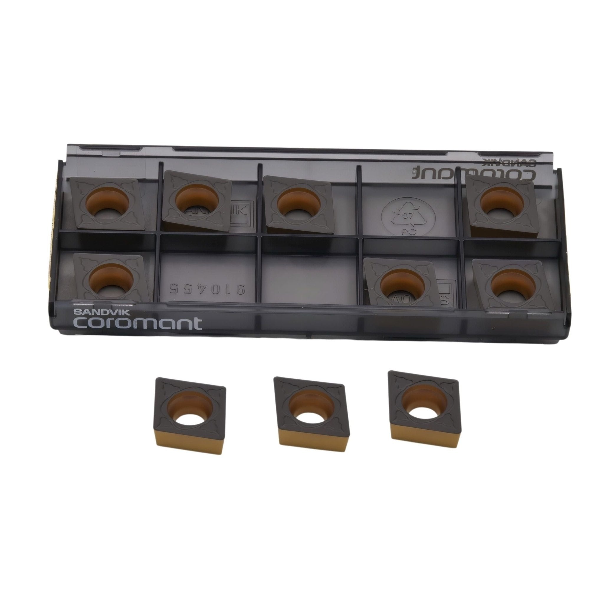 10pc Sandvik Medium Chipbreaker - Steel / Cast Iron Grade Insert - CCMT 12 04 08-PM 4425 - Twin Eagle Imports