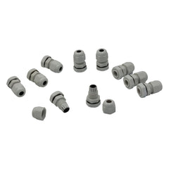 10 Pack IP68 PG7 White Nylon Cable Gland 3-6.5mm Cable Range