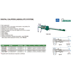 Insize Digital Caliper 0-150mm / 0-6" Range Series 1103-150