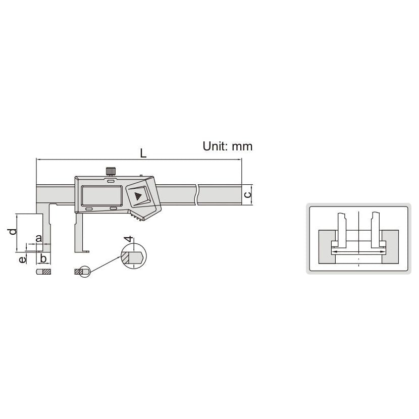 Insize Digital Inside Groove Caliper 22-150mm Range Series 1120-150A