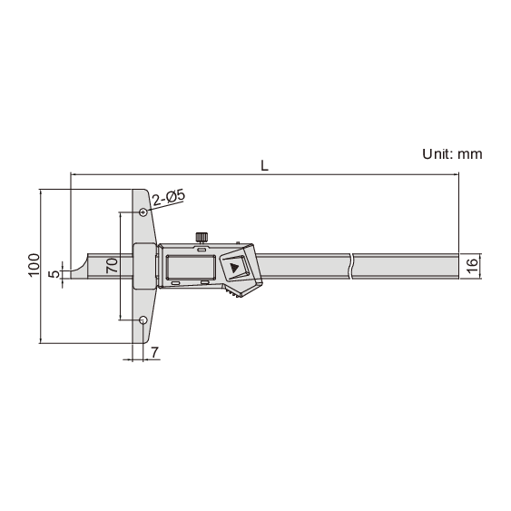 Insize Digital Depth Gauge 0-150mm / 0-6" Range Series 1147-150