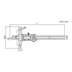 Insize Digital Depth Gauge 0-300mm / 0-12" Range Series 1147-300