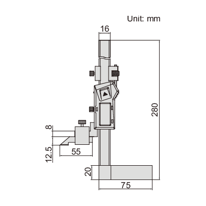 Insize Digital Height Gauge 0-150mm / 0-6" Range Series 1154-150