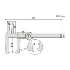 Insize Digital Disc Brake & Pad Caliper 0-150mm/0-6" Range Series 1167-150A