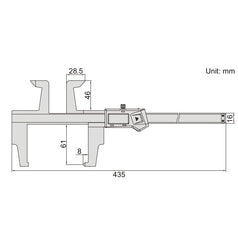 Insize Digital Drum Brake Caliper 0-300mm/0-12" Range Series 1168-300A