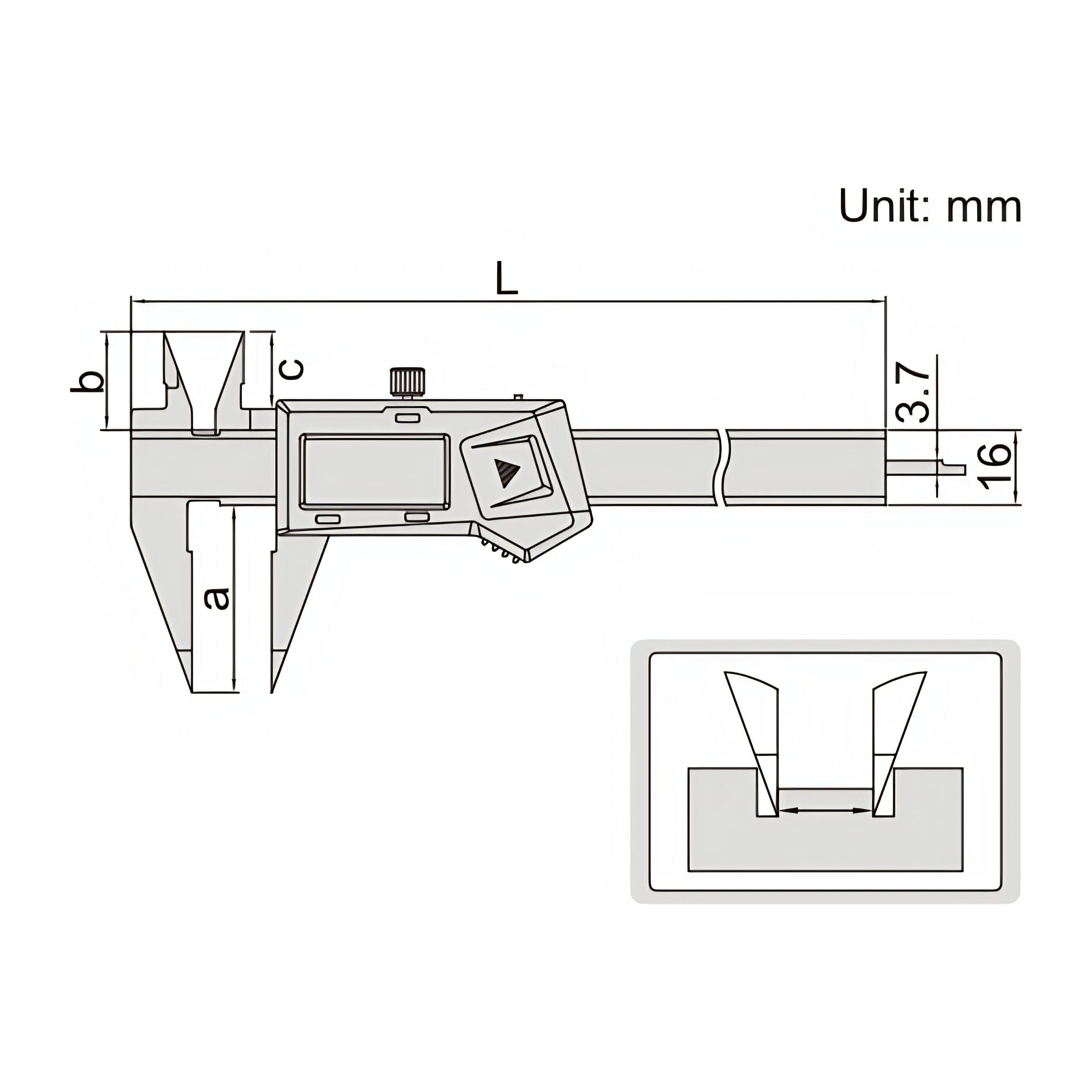 Insize Digital Point Caliper 0-150mm/0-6" Range Series 1183-150A