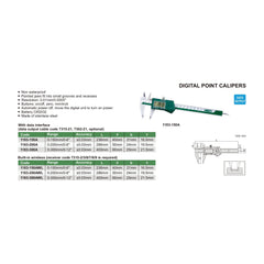 Insize Digital Point Caliper 0-150mm/0-6" Range Series 1183-150A