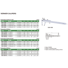 Insize Vernier Caliper 0-200mm Range Series 1205-2003S