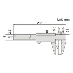 Insize Vernier Left Hand Caliper 0-150mm/0-6" Range Series 1239-150