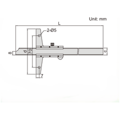 Insize Vernier Depth Gauge 0-200mm Range Series 1247-2001