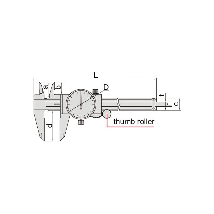 Insize Dial Caliper 0-300mm Range Series 1312-150A