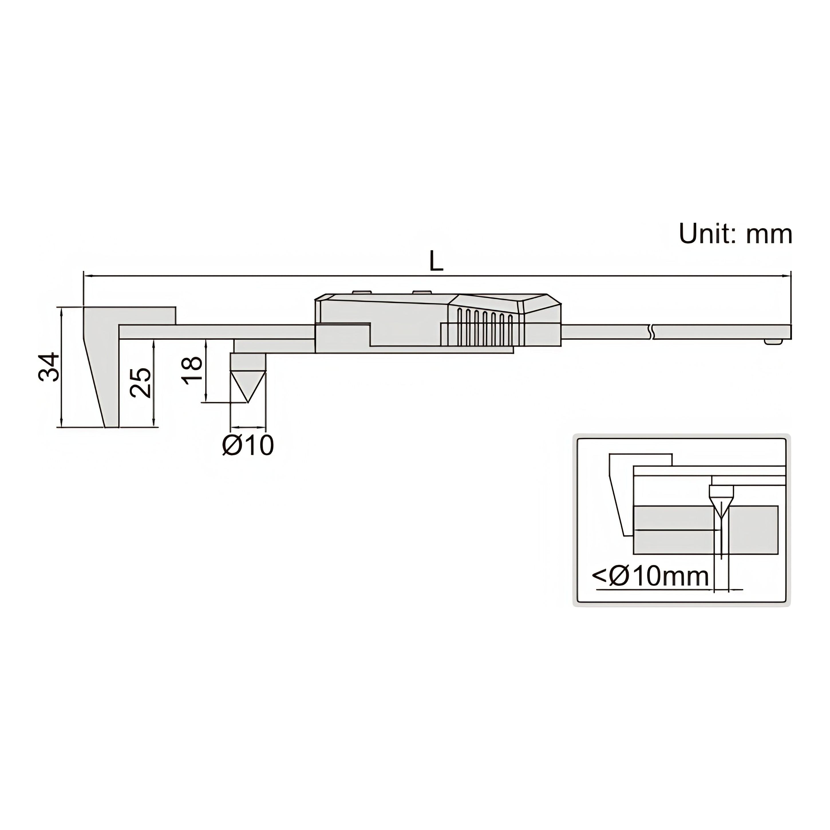 Insize Digital Back-Jaw Edge to Center Caliper Range Series 1524-200