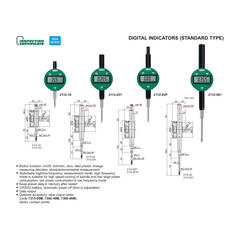 Insize Digital Indicator 25.4mm/1" Range Series 2112-25F