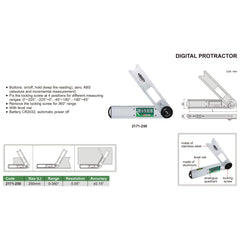 Insize Digital Degree Protractor 0-360 Range Series 2171-250