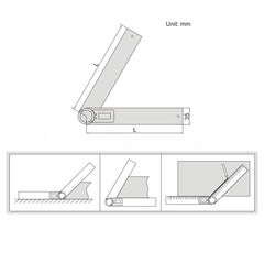 Insize Digital Protractor 200mm 0-360° Range Series 2176-200