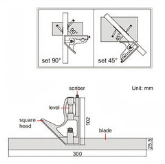 Insize Combination Square 300mm Range Series 2276-300