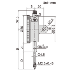 Insize Metric Long Stroke Dial Indicator 20mm Range Series 2310-20A