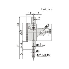 Insize Metric Compact Dial Indicator 3mm Range Series 2311-3