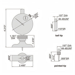 Insize Dial Depth Gauge 0-1.2" Range Series 2341-E1