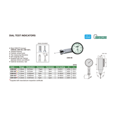 Insize Metric Dial Indicator 0.8mm Range Series 2381-08