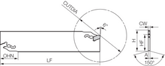 Kyocera KPKB26-3 3.00 mm 110mm OAL Neutral Parting Toolholder 26 mm Shank
