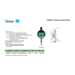 Insize Compact Digital Indicator 5 mm Series 2114-5F
