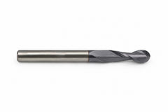 Fullerton 1/4" 2 Flute TiAlN Coated Carbide Ball Nose Endmill - 3215 Series