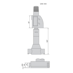 Insize Digital Three Points Micrometer Set 50-70mm/ 1.97-2.76" Range Series 3128-70