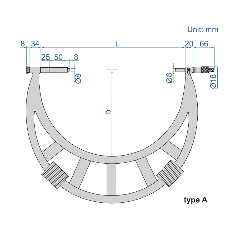 Insize Metric Outside Micrometer 300-400mm Range Series 3205-400