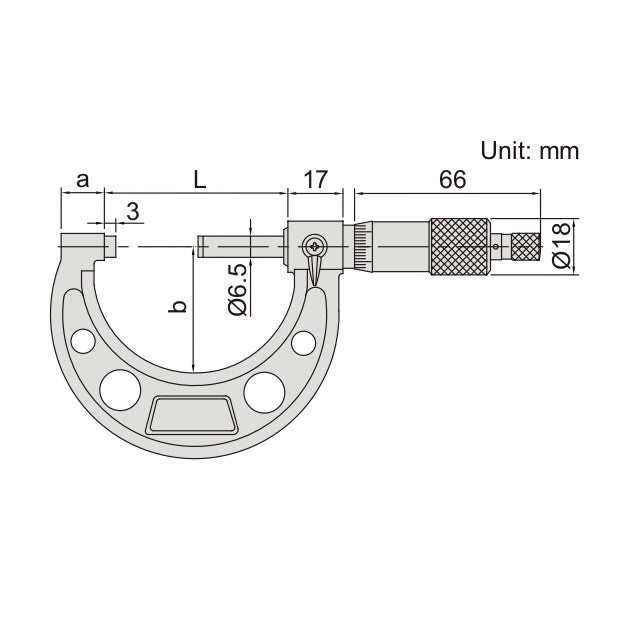 Insize Ratchet Stop Type Outside Micrometer 25-50mm Range Series 3210-50A