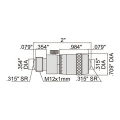 Insize Tubular Inside Micrometer 2-12" Range Series 3222-12