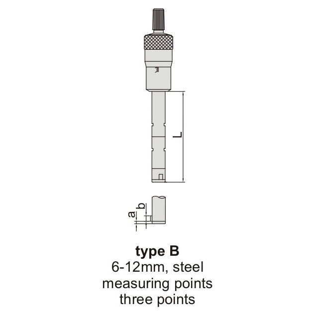 Insize Three Point Internal Micrometer 6-8mm Range Series 3227-8