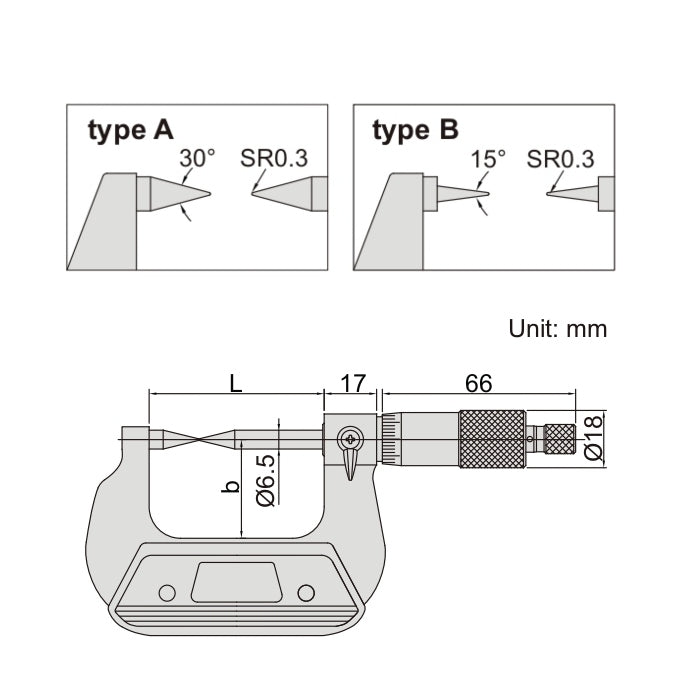 Insize Point Micrometer 50-75mm Range Series 3230-75BA