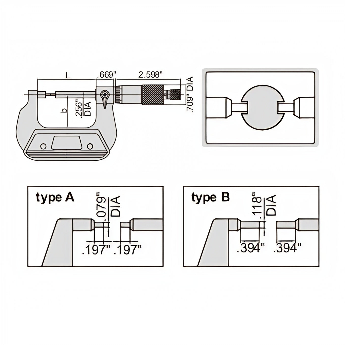 Insize Spline Micrometer 1-2" Range Series 3233-2